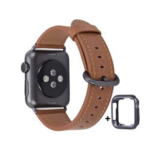 Brown Leather Band NWT 42/44mm and Space Grey Clasp Set